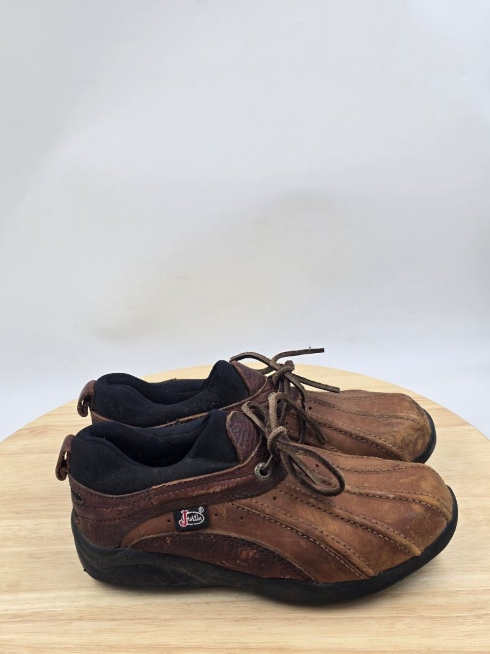 Justin Slip On Chukka Leather  Boots Kids sz 13M